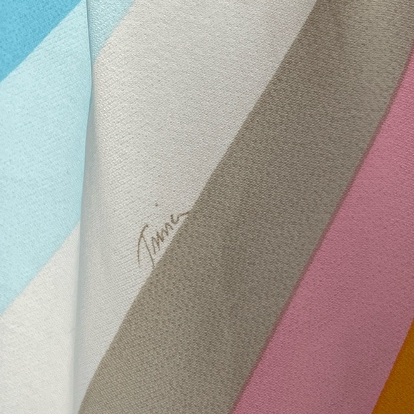 Trina Turk Loveable Off the Shoulder Multicolor Bright Striped Summer Top Small - Picture 6 of 15